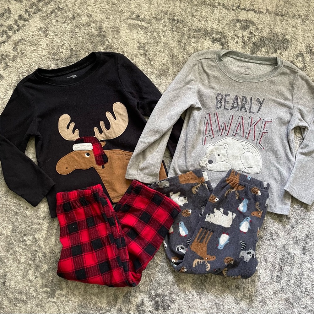 Boys Moose and Bear Cozy Pj Sets